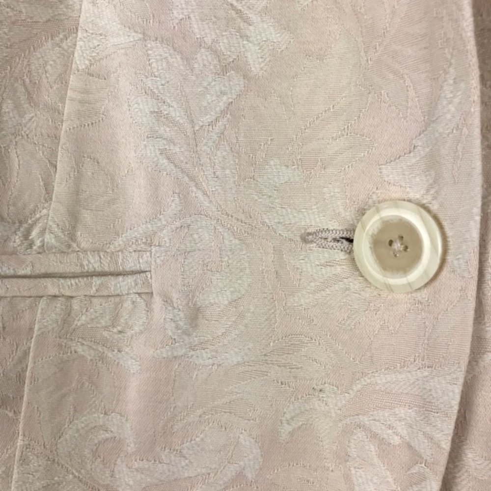 MOTHERHOOD MATERNITY SHORT SLEEVE BEIGE/PINK BROCADE CLASSIC JACKET SzS EUC - Picture 4 of 6